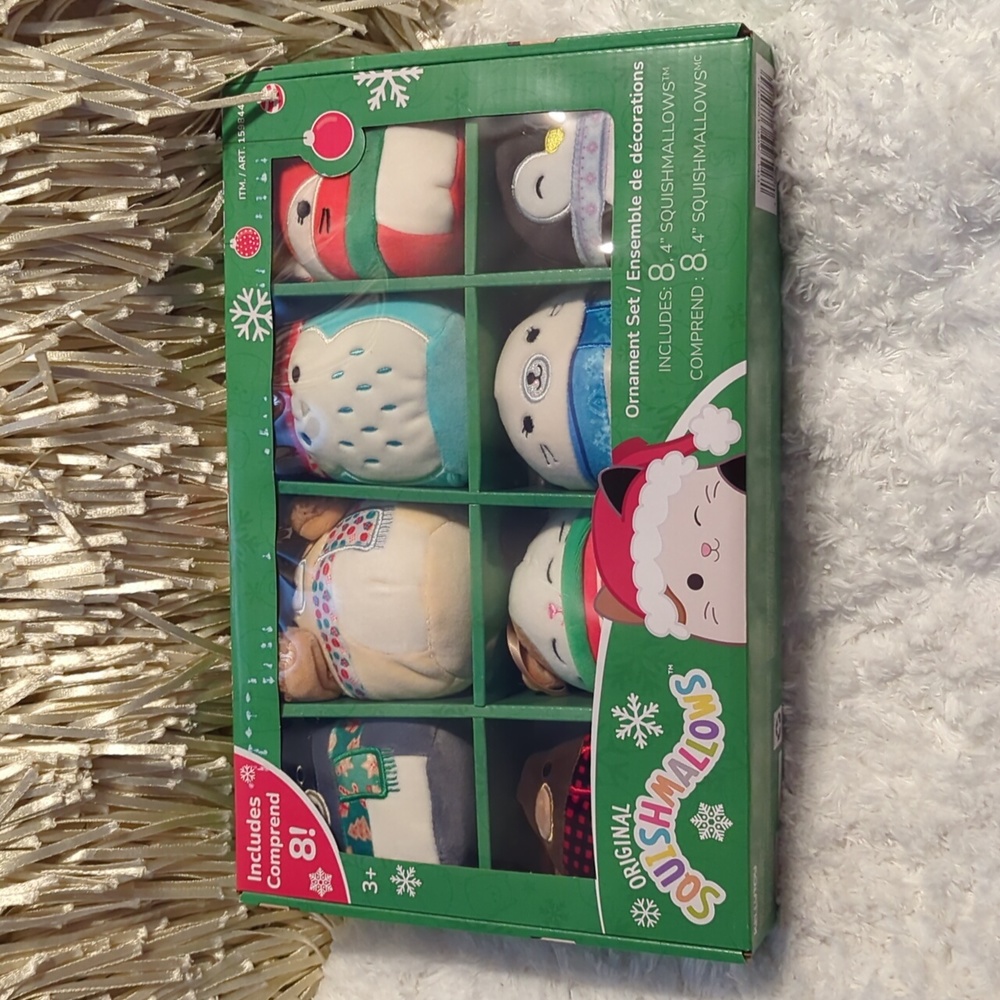 Squishmallows Ornament Set, Eight 4", NIB